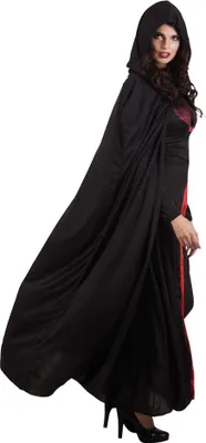 Produktbild von Cape Dusk Teufel Vampir Umhang schwarz Karneval Halloween Kostüm 180 cm