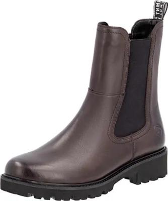 A single brown Chelsea boot is shown against a white background.