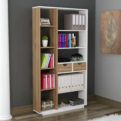 Immagine prodotto di Imer - Libreria, 80x25x189h cm Bianco Rovere, 8 Ripiani