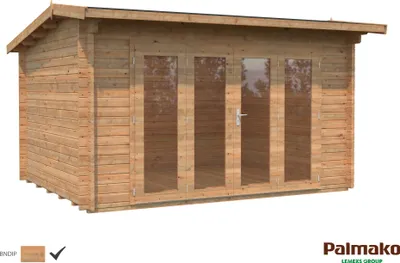 Produktbild von Palmako Gartenhaus Ines 11,1 m² - 44 mm Hellbraun tauchimprägniert