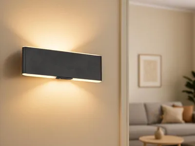 Produktbild von LED Akku Wandleuchte kabellos ohne Stromanschluss, USB aufladbar Schwarz B: 22cm