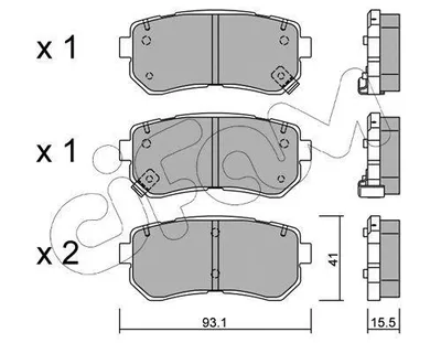 Produktbild von CIFAM 822-725-0 Bremsbeläge Satz Hinten Bremsklötze für HYUNDAI Tucson (TL, TLE) für KIA SPORTAGE (SL)