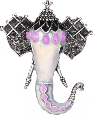 Produktbild von Elefanten Strass Brosche Rosa Silber