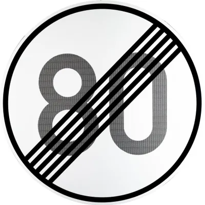 Produktbild von ORIGINAL Verkehrszeichen 278-80 * Ende der zulässigen Höchstgeschwindigkeit 80 km/h * 600 mmØ nach StVO und RAL-Gütebedingungen Verkehrsschild Schild Strassenschild Verbotsschild Straßenzeichen