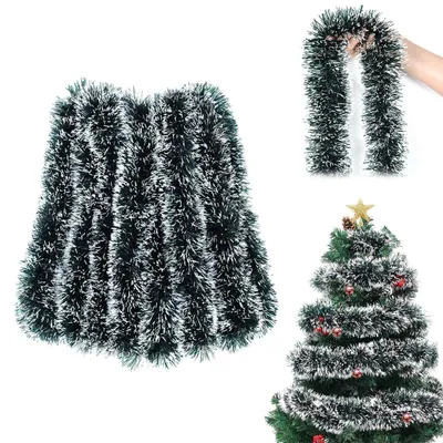 Produktbild von Weihnachtsgirlande 10m Grün-Weiß Künstlich PVC