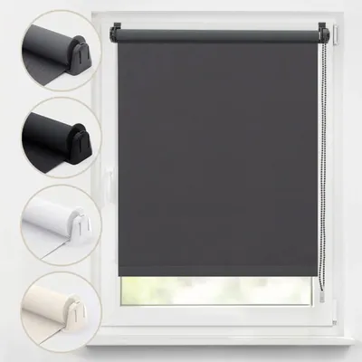 Produktbild von Verdunklungsrollo 90x130cm Grau Thermorollo Fensterrollo Klemmfix ohne Bohren Seitenzugrollo Sonnenschutz Wärmeschutz Blickdicht Rollo