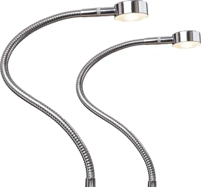 Produktbild von kalb | LED Leseleuchte Bettlampe Flexleuchte chrom silbergrau Touch Schalt Verchromt 2er Set