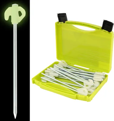 Produktbild von Leucht Heringe "Lunar" 20er Set in Transportbox 20 cm 6,5 mm fluoreszierend