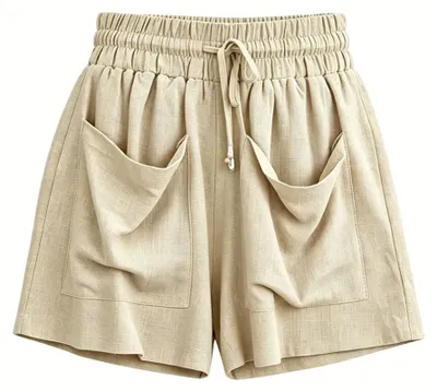 Productafbeelding van Lumoras Korte Broek Linnen Vrouwen Beige M