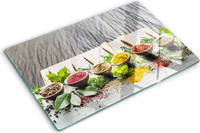 Produktbild von Tulup Glas Herdabdeckplatte - 80x52 cm - Glaskeramikkochfeld-Abdeckung Spritzschutz Glasabdeckplatte - Einteilig - Essen & Getränke - Bunte Gewürze - Mehrfarbig