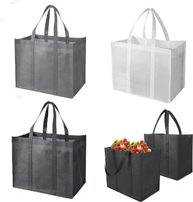 Obrázok produktu pre Ibenzoa® Sada 3 skladacích nákupných tašiek – udržateľné, odolné tašky s rozmermi 41 x 26 x 33 cm, s širokým a stabilným dnom, vhodné na nákupy, pikniky a cestovanie