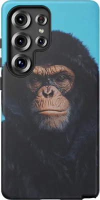 Produktbild von Affenporträt im schwarzen Hoodie – Handyhülle Kompatibel mit Galaxy S25 Ultra