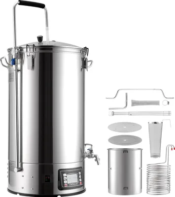 Obrázek produktu pro SucceBuy elektrický vařič piva pro domácí použití, varná konvice s objemem 60 litrů, vybavená pamětí receptů, automatickým a manuálním režimem, ovládacím panelem a cirkulační trubkou pro efektivní varný systém