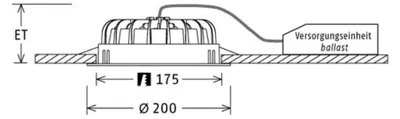 Produktbild von LTS Licht&Leuchten LED-Einbaudownlight 4000K inkl.Konverter VTFM 10.1540 weiss