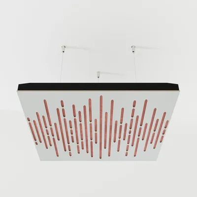 Zdjęcie produktu dla Zestaw 4 paneli akustycznych do sufitu, wzór WAVE, aksamit, 50x50x5 cm, kolor biały/różowy