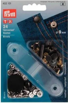 Obrázok produktu pre Prym 14031010, Zatláčací nit, Kov, Strieborná, 9 mm, Blistr, 24 kusov