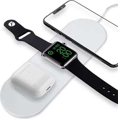 Produktbild von 15w 3 In 1 Schnelle drahtlose Aufladung Multifunktionskabel-Ladegerät für Telefon Watch Headset Weiß