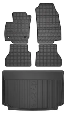 Produktbild von Gummimatten + Kofferraumwanne für Ford B-MAX 2012-2017 (Minivan, oberer Ladeboden) – Schwarz, passgenau – Wielganizator SolidPRO