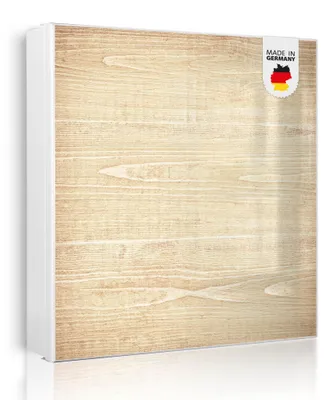 Zdjęcie produktu dla banjado metalowa szafka na klucze, duża 30x30 cm z 32 haczykami, może służyć jako tablica magnetyczna, biały korpus, zawias po lewej stronie, Bretter [SKGW2 11276]