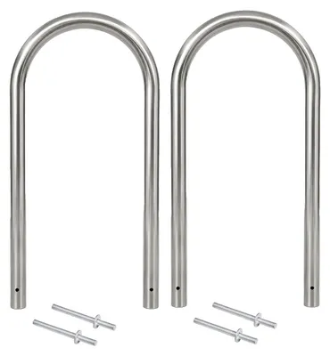 Produktbild von 2 x Fahrradanlehnbügel 115 x 58 cm Edelstahl Ø 60 mm Einbetonieren Fahrradständer Parker Typ U