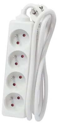 Zdjęcie produktu dla Chacon 5411478440123, 1,5 m, Biały, 4 x gniazdo sieciowe, 16 A, 1 szt.