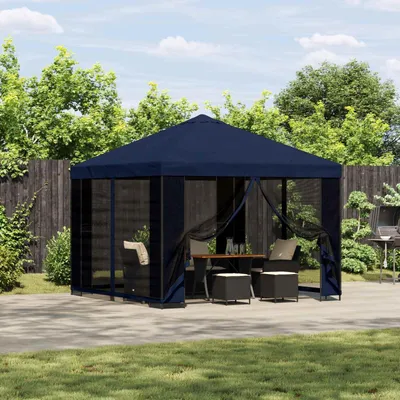 Produktbild von Möbel Garten Pavillon mit Seitenwänden 3 x 3 m BlauPavillons & Partyzelte - Pavillons & Partyzelte c8533