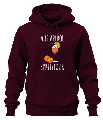 Productafbeelding van Aperol Spritz, zomerse cocktail, feest, grappige tekst, uni hoodie, sweater, bordeauxrood, maat M