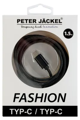Produktbild von FASHION 1,5m Data Cable Black Typ-C / Typ-C mit Sync- und Ladefunktion USB-C auf USB-C Kabel