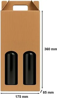 Zdjęcie produktu dla Pudełko Karbowane Ozdobne Na Prezent 175x85x360mm / 2 wina