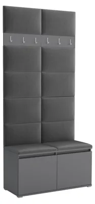 Produktbild von Garderobe LUTON 1 – Farbe Anthrazit, moderner Schrank 40x100x213 cm, funktionale Lösung für den Flur, Garderobeschrank, Flurmöbel