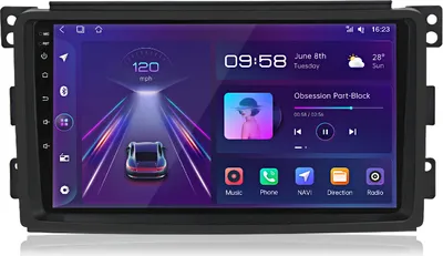 Obrázok produktu pre 9''Carplay 2+64G DAB SWC Android13 NAVI Autorádio pre Smart Fortwo 2005-2010 GPS BT WIFI DSP RDS 4Kern 2din