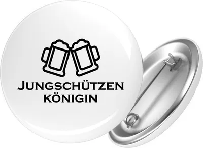 Produktbild von Huuraa Button Jungschützenkönigin Schützenfest 25mm rund mit Sicherheitsnadel Ansteckbutton Geschenkidee