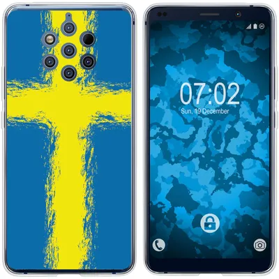 Produktbild von PhoneNatic Case kompatibel mit  Nokia 9 PureView Silikon-Hülle WM Schweden M12