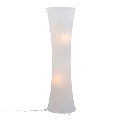 Produktbild von Trio Leuchten - Modern Stehleuchte I Stehlampe I Standleuchte I Lampe I Leuchte Actros weiß I Wohnzimmer I Schlafzimmer - Textil Zylinder - LED geeignet E27