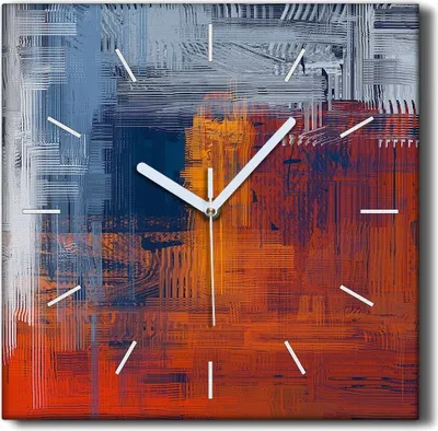 Produktbild von Coloray Hodiny Unikátní 30x30 cm  Tiché hodiny Pro obývací pokoj a kuchyň Nástěnné hodiny Plátno Černé ručičky hodin - Geometrický vzor