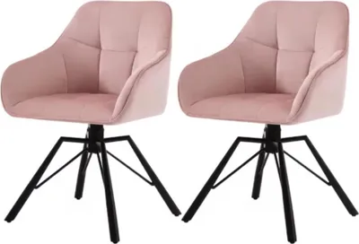 Immagine prodotto di Set di 2 sedie da pranzo girevoli - velluto e  - comfort, flessibilità a 360° e design elegante