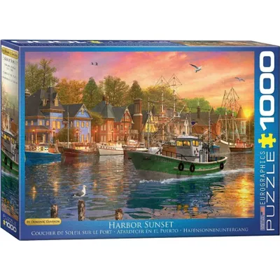 Image de Eurographics Puzzle Harbor Sunset - Dominic Davison - 1000 Teile