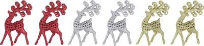 Produktbild von Dekorativer Rentier-Anhänger als Weihnachtsbaumschmuck, 2er Set, 8 x 13 cm