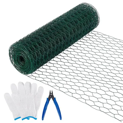Kippengaas-Set 2 Rollen 0,4x10 m grün mit Werkzeug