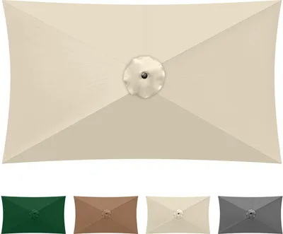 Obrázek produktu pro （Beige）Rainproof Obdélníkový slunečník Slunečník Balkon Obdélníkový skládací terasový slunečník Zahradní slunečník Balkonový slunečník