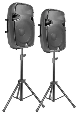 Imagen del producto de Sistema de altavoces PA de 300W con 2 altavoces de 10 pulgadas y conexión Bluetooth, ideal para actuaciones en vivo