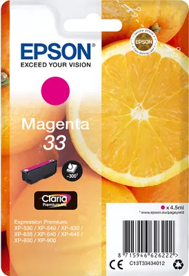 Immagine prodotto di Epson 33 - 4,5 ml - Magenta - Originale - Blister - Cartuccia d'inchiostro