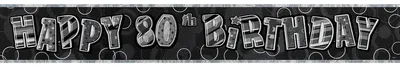 Produktbild von 80. Geburtstag | Banner schwarz / silber