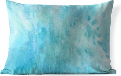 Produktbild von MuchoWow® Outdoor Kissen - Aquarell - Blau - Weiß - Grün - 60x40 cm - Wetterfest - Lounge Kissen - Zierkissen - Kissen für Innenräume