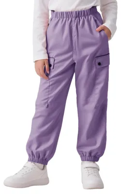 Immagine prodotto di Pantaloni da jogging impermeabili e antivento per bambini e bambine, con fodera in rete traspirante. Pantaloni da trekking con cintura elastica e tasche. Pantaloni sportivi per bambini e bambine dai 7 ai 14 anni