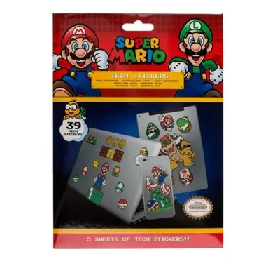 Produktbild von Super Mario Gadget Sticker für Laptop, Smartphone und Tablet im 39er Set