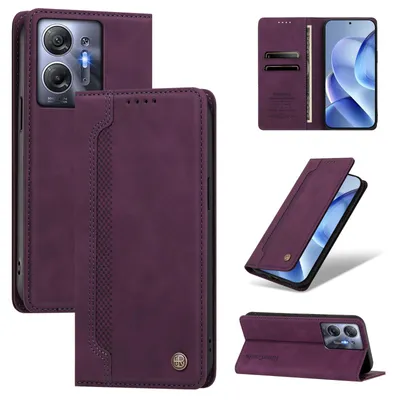 Produktbild von Handyhülle für Infinix Hot 30 5G, Leder Wallet Klapphülle mit Standfunktion, Stoßfeste Schutzhülle Lila
