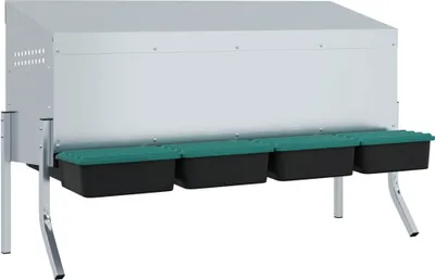 Image de vidaXL Nichoir pour poules 4 compartiments avec pattes Acier galvanisé