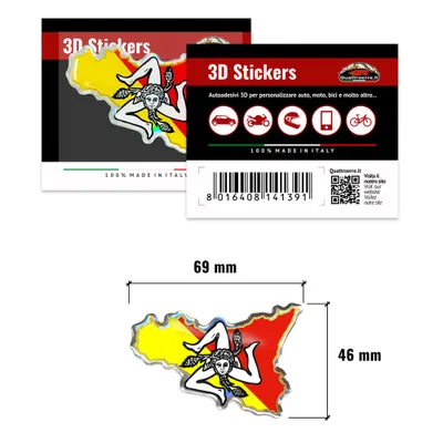 Immagine prodotto di Adesivo 3D Bandiera Sicilia HQ