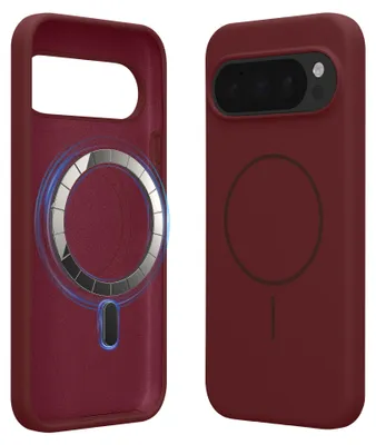 Produktbild von kwmobile Silikon Hülle für Google Pixel 10 / Pixel 10 Pro Handyhülle - Case Kompatibel mit MagSafe Bordeaux Violett
